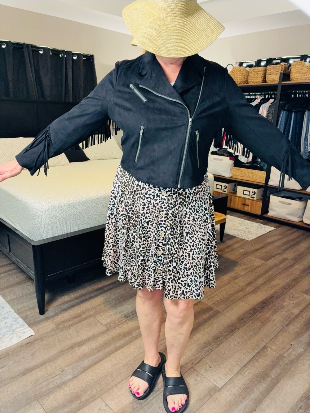 Torrid Black Suede Fringe Moto Jacket - Women Size 2 (XXL) - Picture 12 of 15